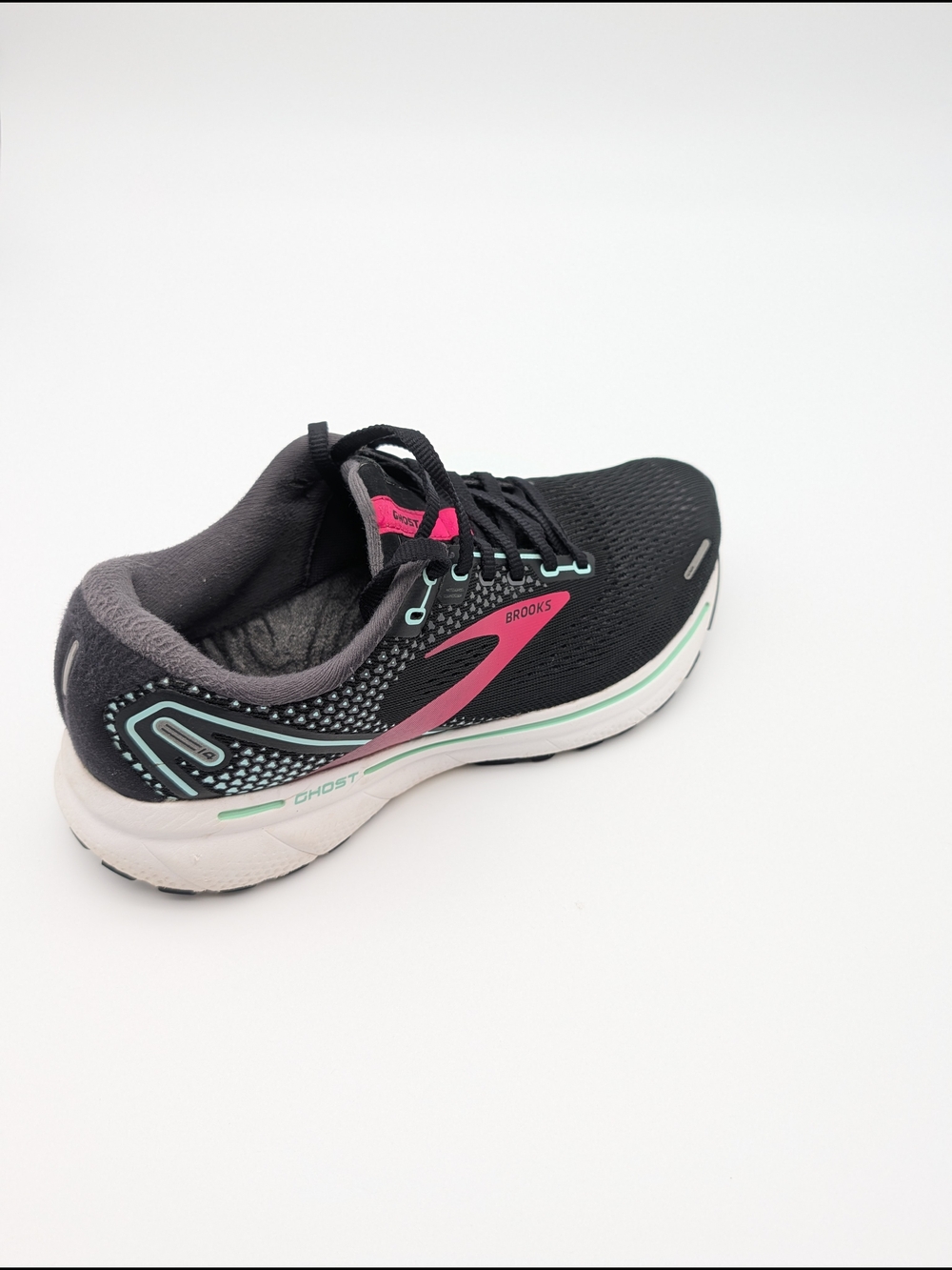 Brooks Women's Ghost 14 Running Shoes Size 8 (B) Blk/Mint/Pink Comfort - Picture 8 of 12